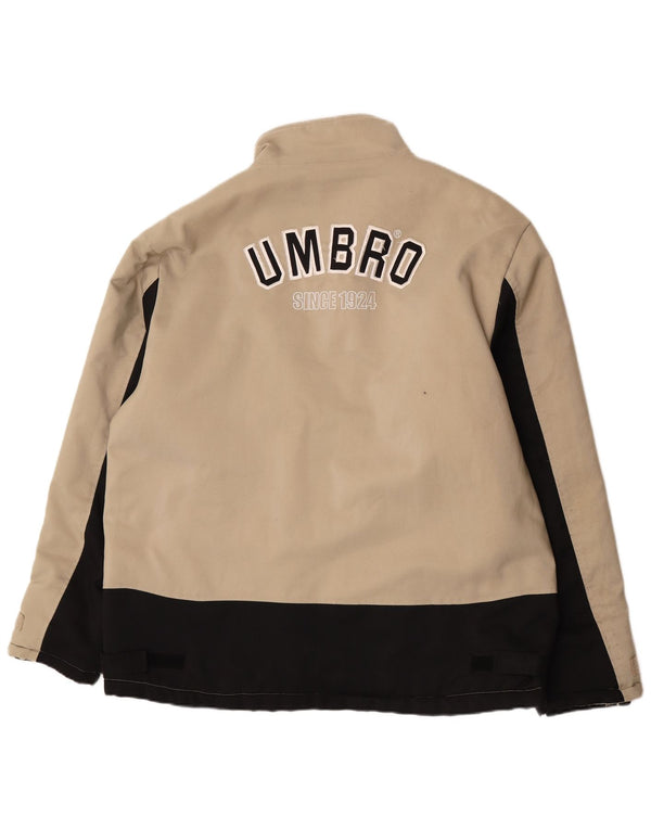 Umbro Womens Windbreaker Jacket UK 44 2XL Beige Colourblock Nylon