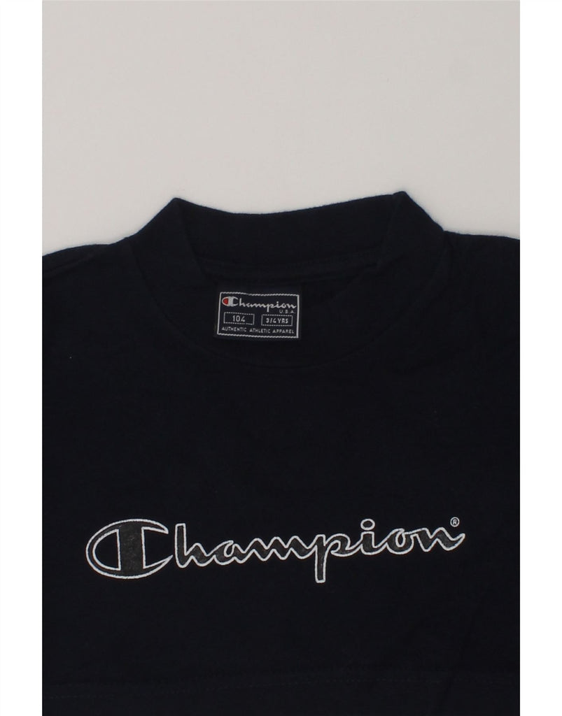 CHAMPION Girls Graphic T-Shirt Top 3-4 Years Navy Blue | Vintage Champion | Thrift | Second-Hand Champion | Used Clothing | Messina Hembry 