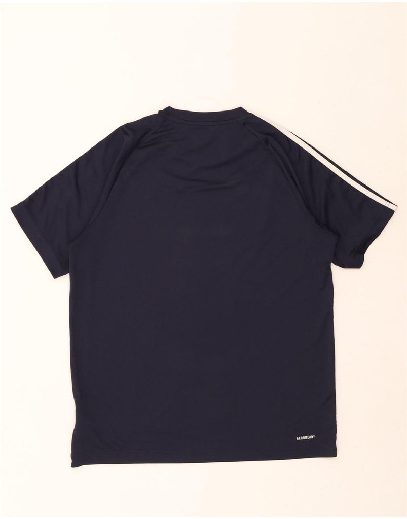 ADIDAS Mens Aeroready T-Shirt Top Medium Navy Blue Polyester Vintage Adidas and Second-Hand Adidas from Messina Hembry 