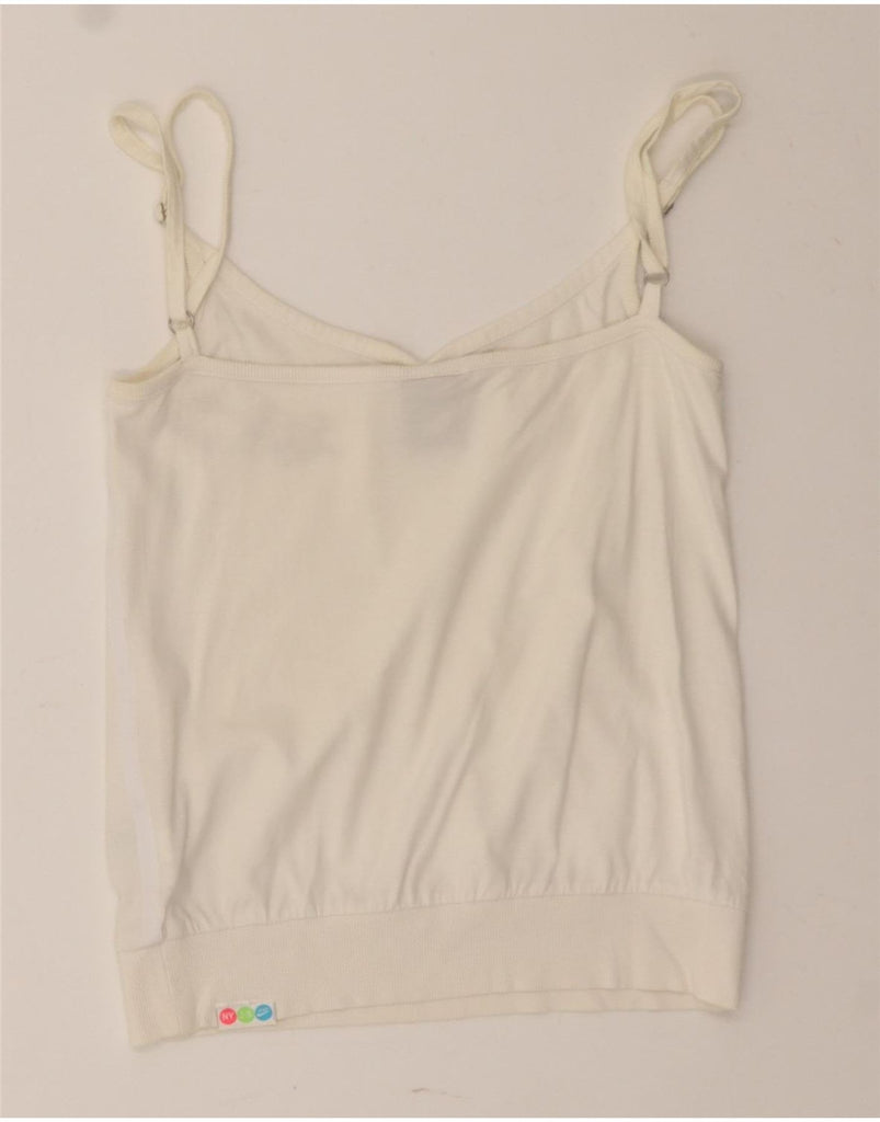 NIKE Womens Graphic Cami Top UK 8/10 Small White Cotton Vintage Nike and Second-Hand Nike from Messina Hembry 