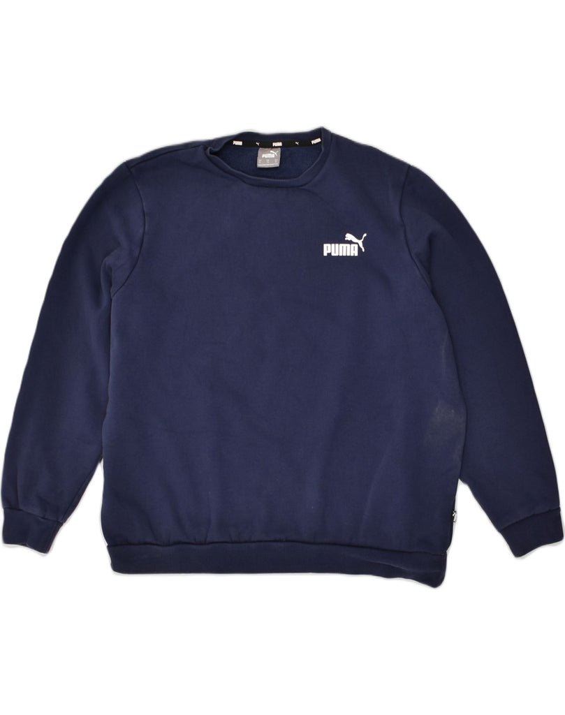 PUMA Mens Sweatshirt Jumper XL Navy Blue | Vintage Puma | Thrift | Second-Hand Puma | Used Clothing | Messina Hembry 