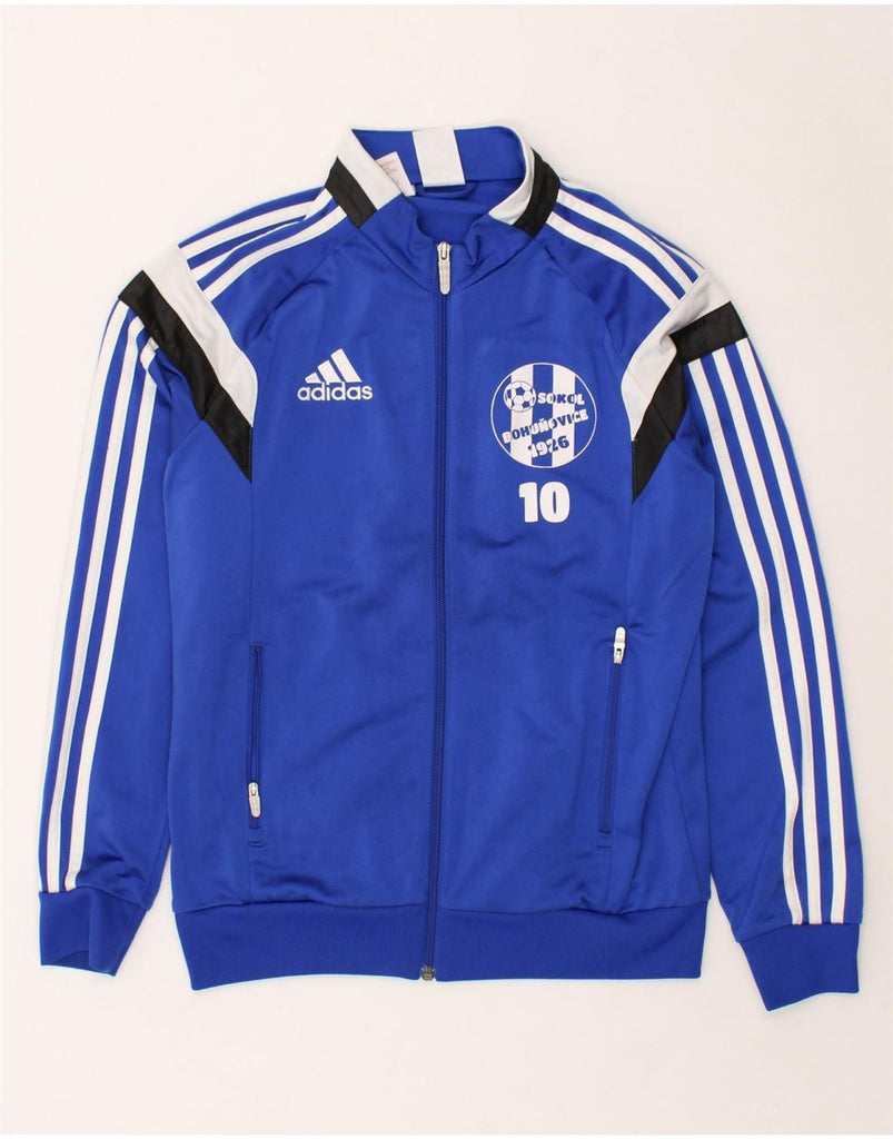 ADIDAS Boys Graphic Tracksuit Top Jacket 15-16 Years XL Blue Polyester | Vintage Adidas | Thrift | Second-Hand Adidas | Used Clothing | Messina Hembry 