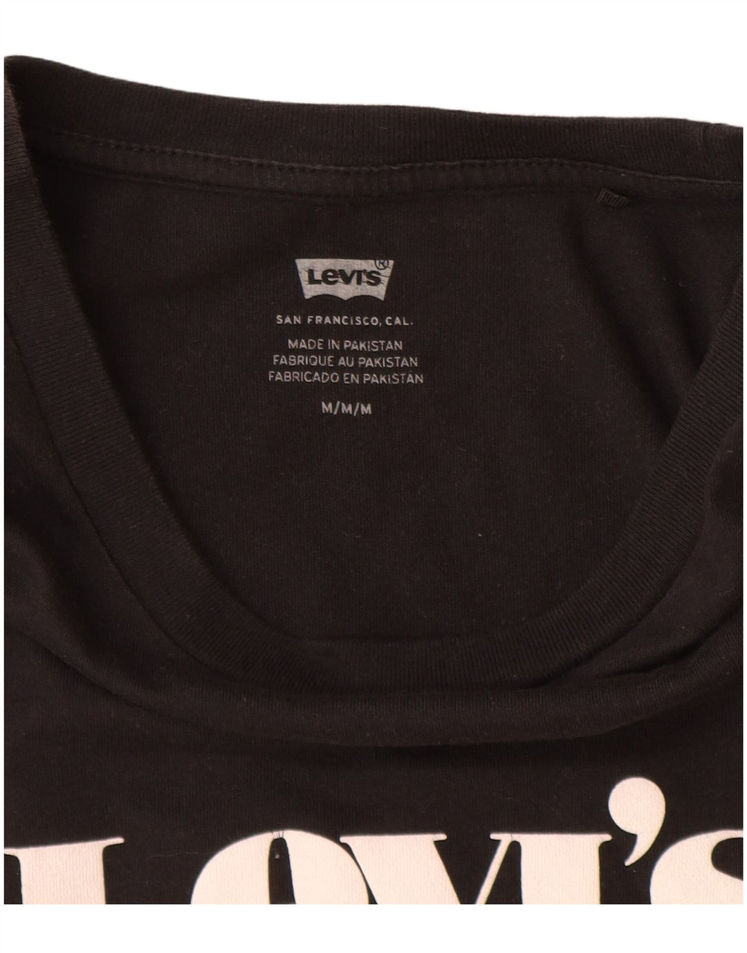 Levi's Womens Graphic T-Shirt Top UK 14 Medium Black Cotton