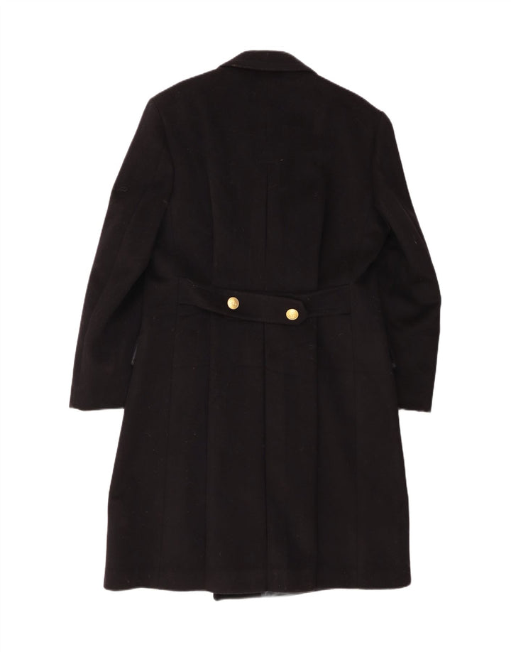 Vintage Womens Double Breasted Coat IT 52 2XL Black Classic