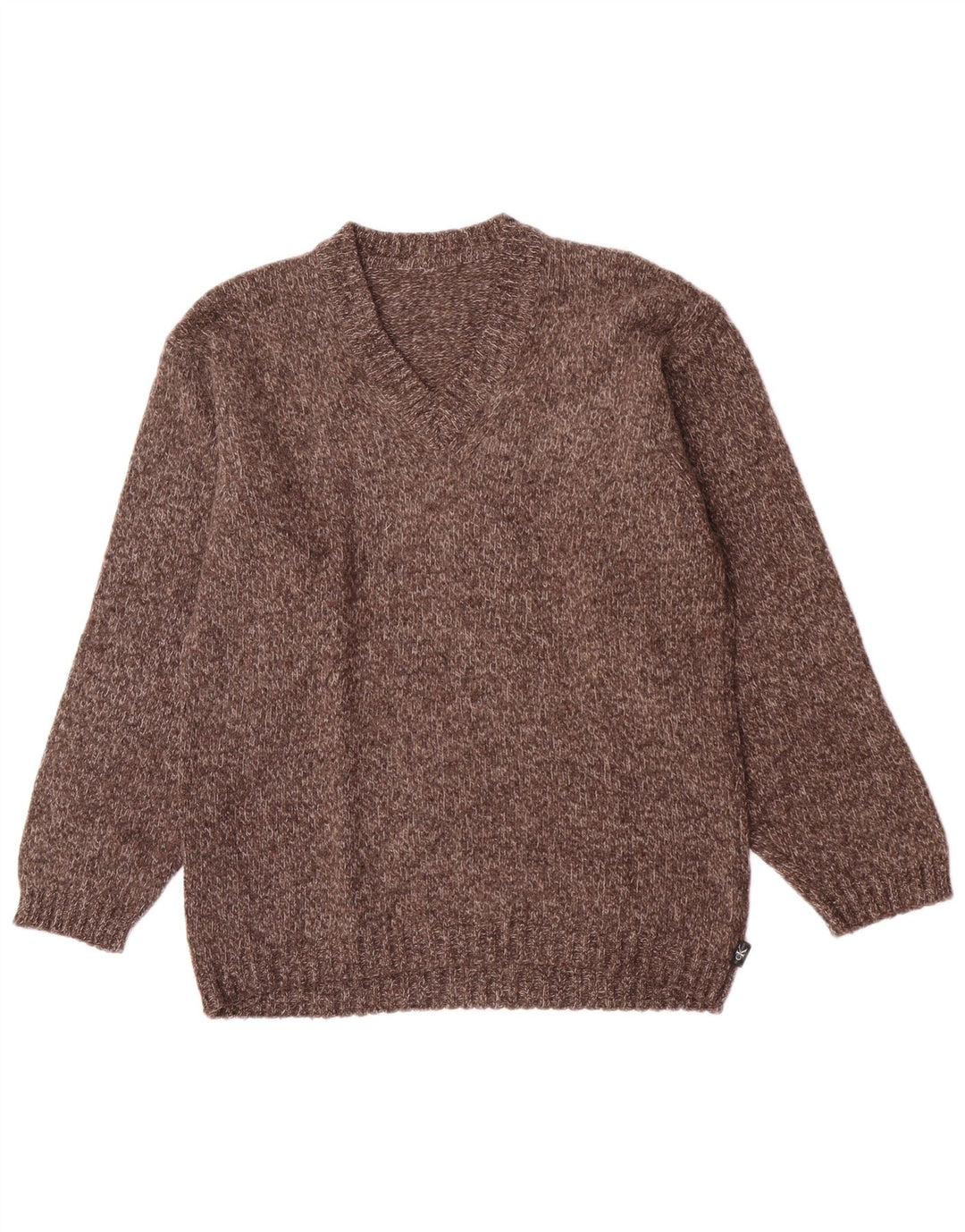Calvin Klein Mens V-Neck Jumper Sweater Medium Brown