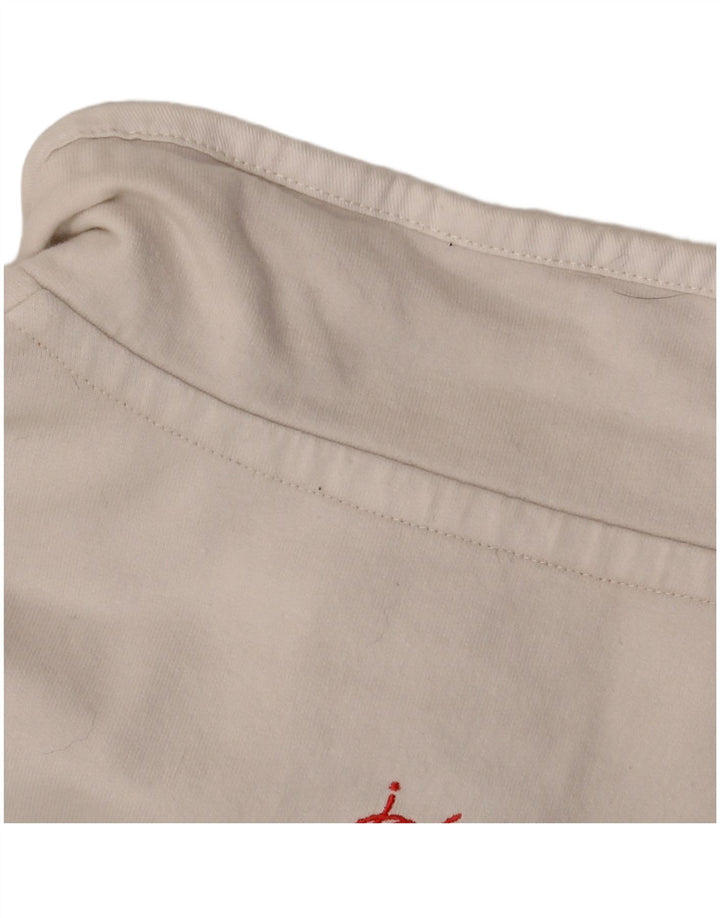 JOULES Womens Sweatshirt Jumper UK 14 Medium  Off White Striped