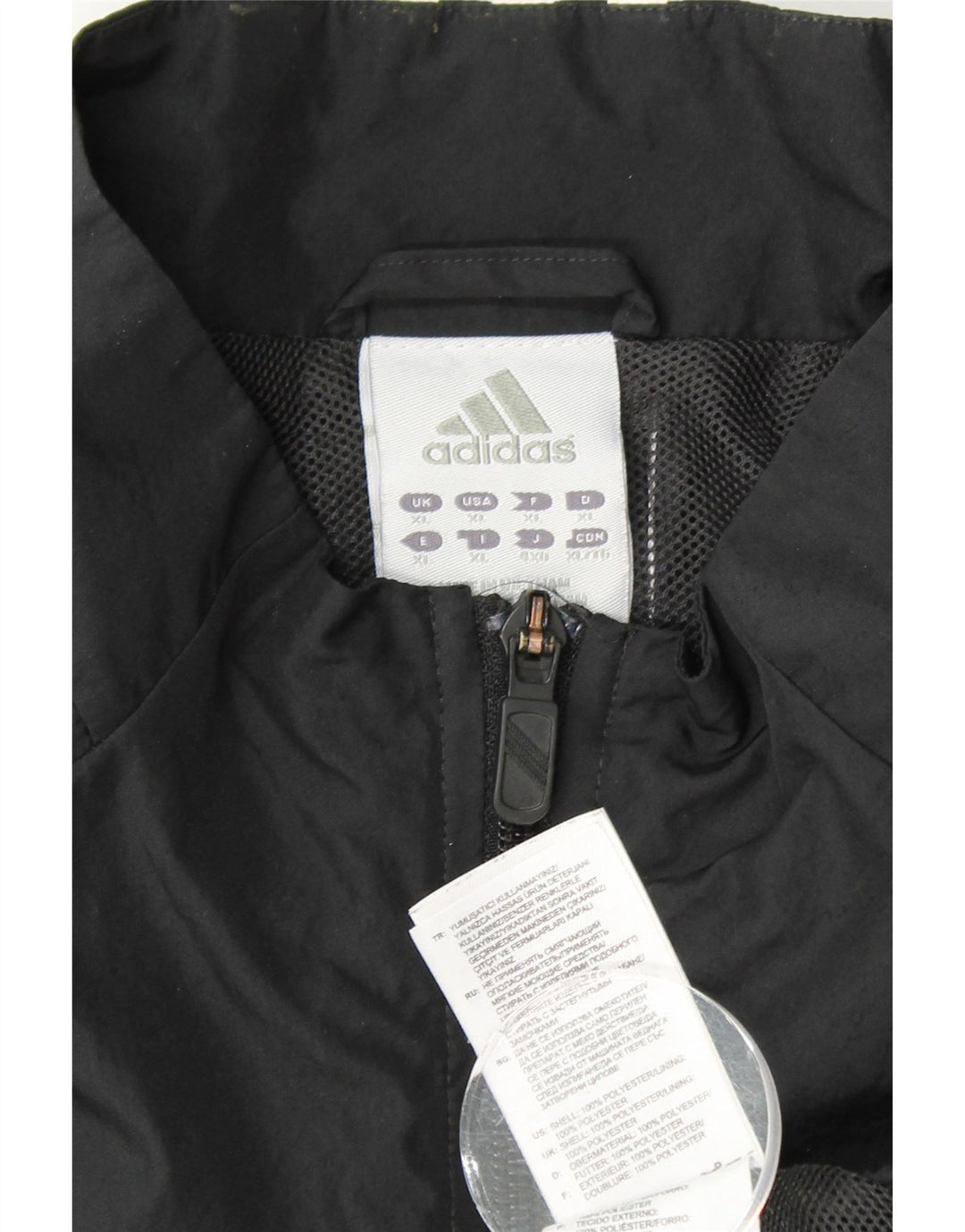 ADIDAS Mens Tracksuit Top Jacket XL Black Polyester