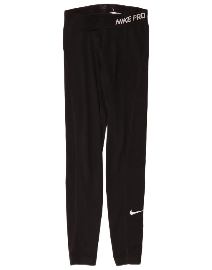 Nike Womens Dri Fit Graphic Leggings UK 4 XS Black