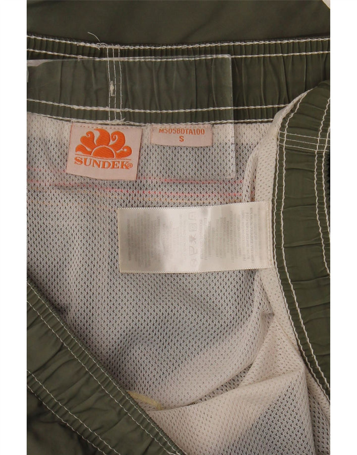 Sundek Mens Swimming Shorts Small Khaki Colourblock Nylon
