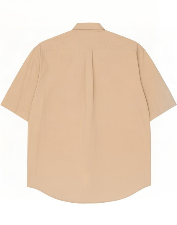 Benetton Mens Short Sleeve Shirt XL Beige Cotton