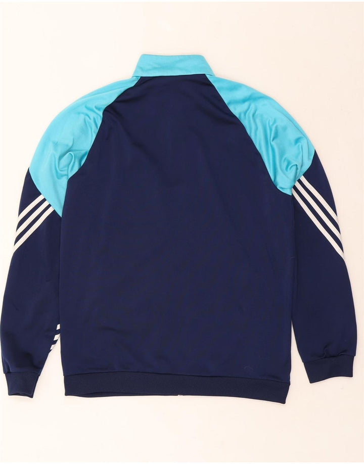 ADIDAS Mens Tracksuit Top Jacket Large Navy Blue Colourblock Polyester Vintage Adidas and Second-Hand Adidas from Messina Hembry 