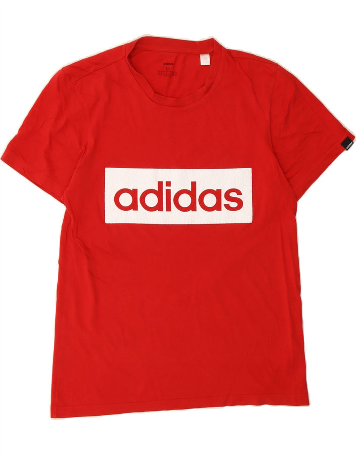 ADIDAS Mens Graphic T-Shirt Top Medium Red Cotton Vintage Adidas and Second-Hand Adidas from Messina Hembry 