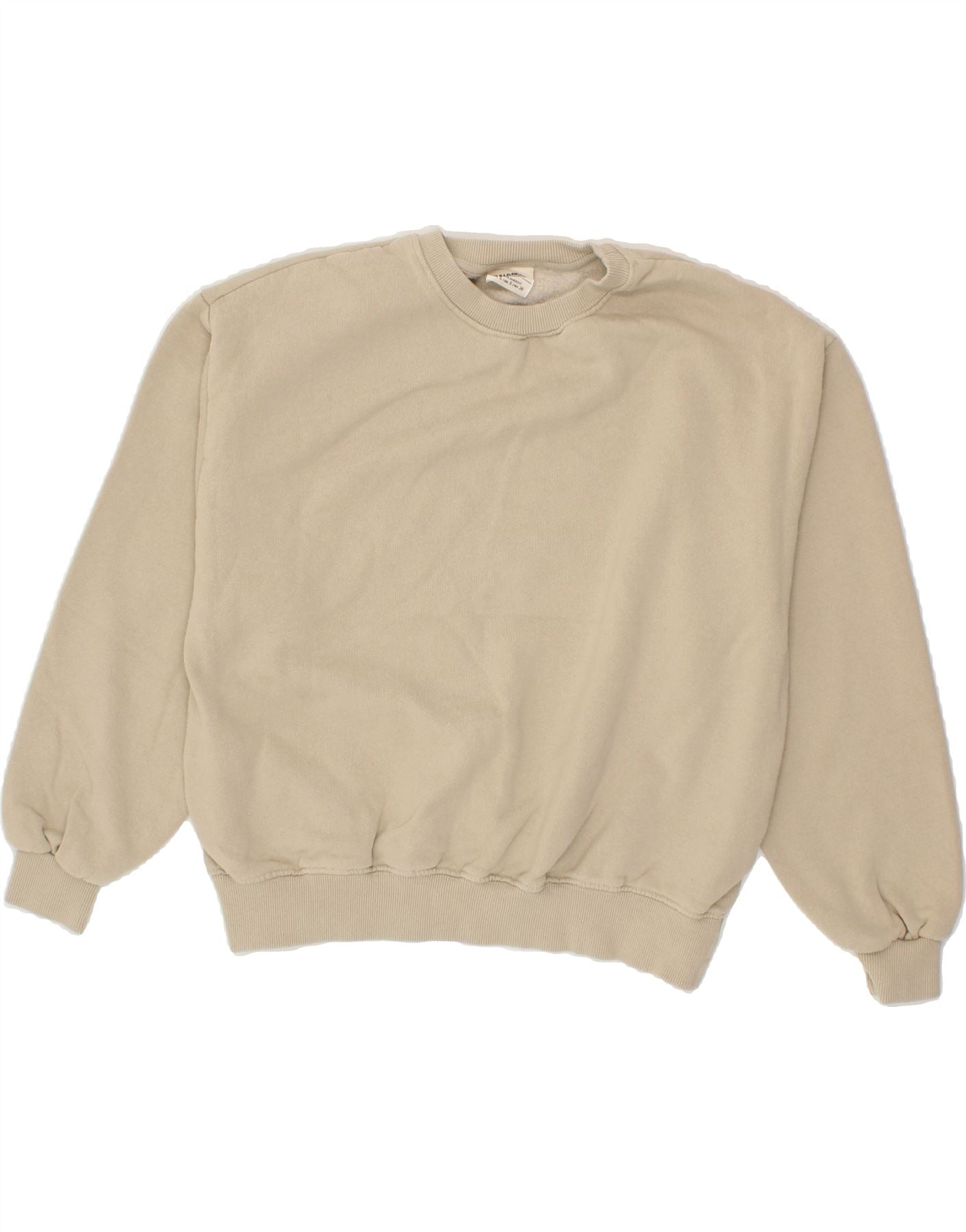 PULL BEAR Womens Oversized Sweatshirt Jumper UK 10 Small Beige
