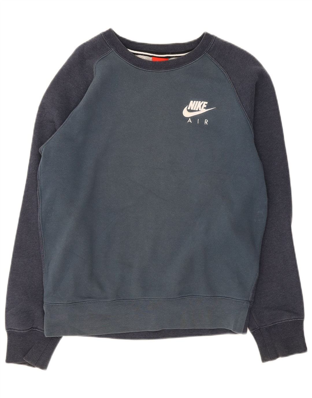 Nike Mens Sweatshirt Jumper Small Navy Blue Colourblock Cotton
