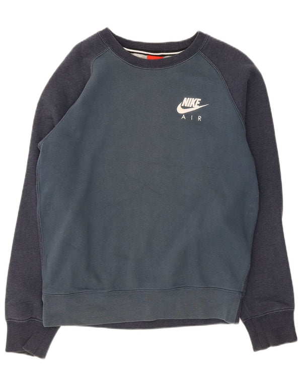 Nike Mens Sweatshirt Jumper Small Navy Blue Colourblock Cotton