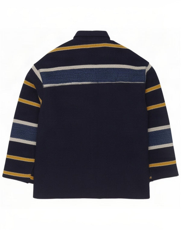 Junior.D Boys Bomber Jacket 15-16 Years Navy Blue Striped