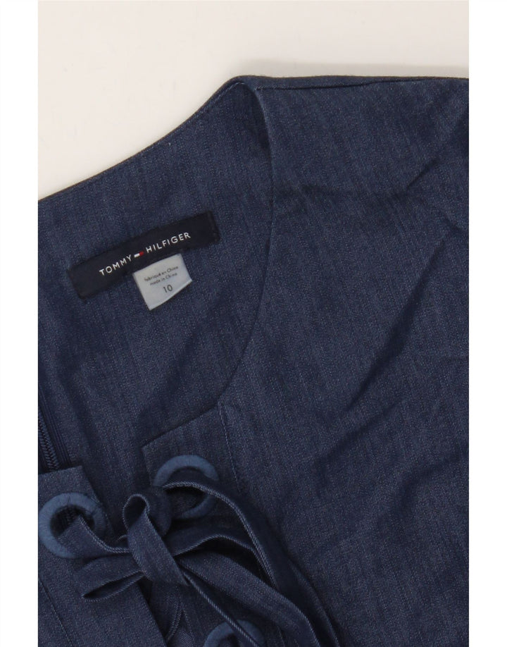 TOMMY HILFIGER Womens Sheath Dress US 10 Large Navy Blue Polyester Vintage Tommy Hilfiger and Second-Hand Tommy Hilfiger from Messina Hembry 