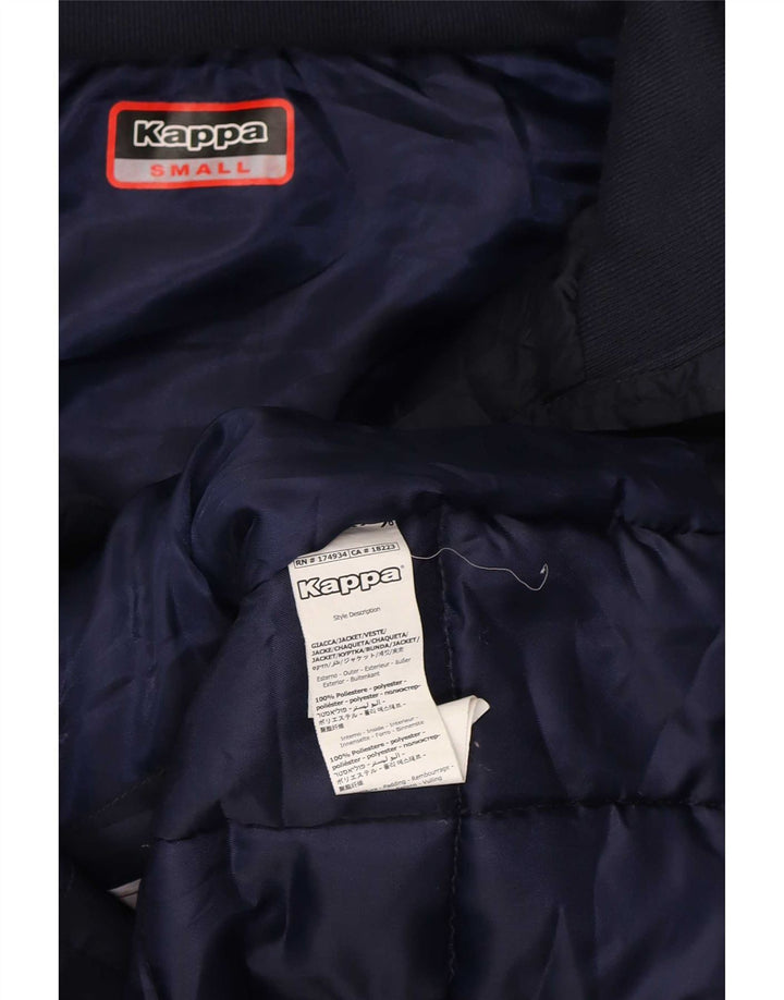 Kappa Mens Graphic Hooded Padded Jacket UK 36 Small Navy Blue Polyester