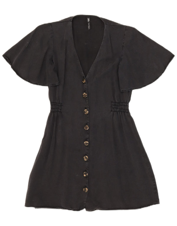 Zara Womens Shirt Dress UK 6 XS Black