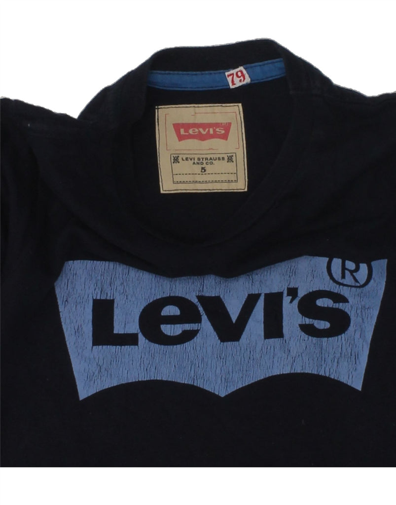 LEVI'S Boys Graphic Top Long Sleeve 4-5 Years Navy Blue Cotton | Vintage Levi's | Thrift | Second-Hand Levi's | Used Clothing | Messina Hembry 