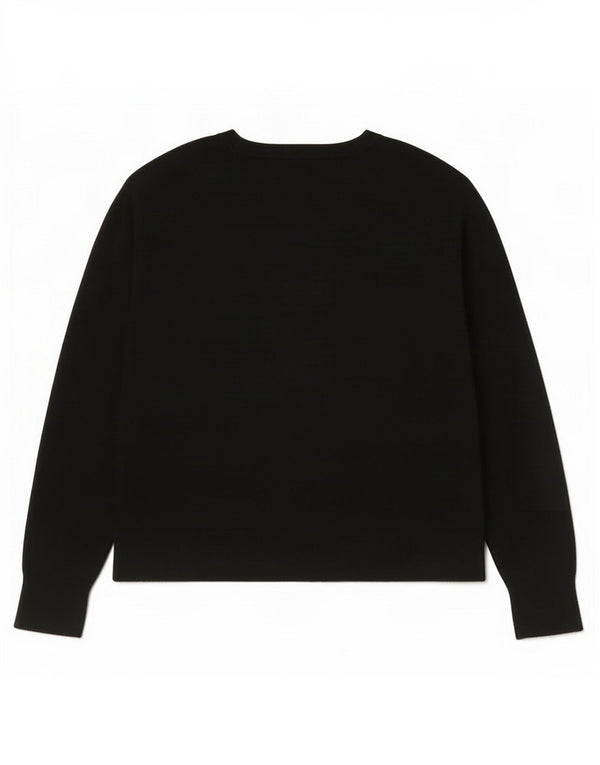 Zara Womens Boat Neck Jumper Sweater UK 14 Medium Black Viscose