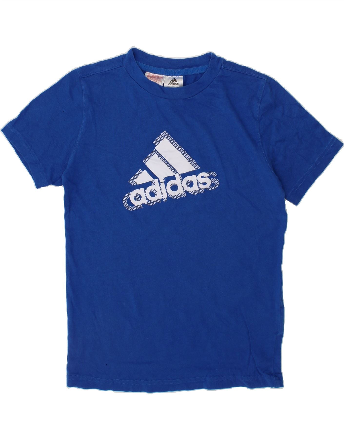ADIDAS Boys Graphic T-Shirt Top 9-10 Years Blue Cotton Vintage