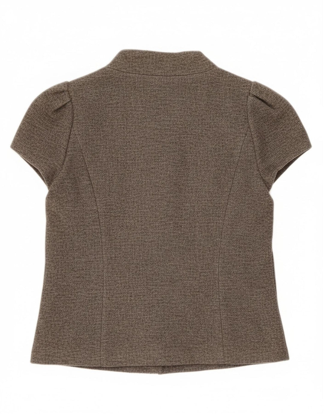 Rene Lezard Womens Short Sleeve Blazer Jacket EU 36 Small Grey Wool