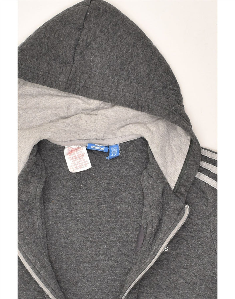 ADIDAS Boys Zip Hoodie Sweater 13-14 Years Grey Polyester | Vintage Adidas | Thrift | Second-Hand Adidas | Used Clothing | Messina Hembry 