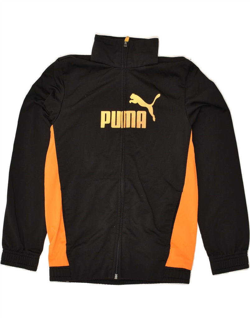 PUMA Boys Graphic Tracksuit Top Jacket 9-10 Years Black Polyester | Vintage Puma | Thrift | Second-Hand Puma | Used Clothing | Messina Hembry 