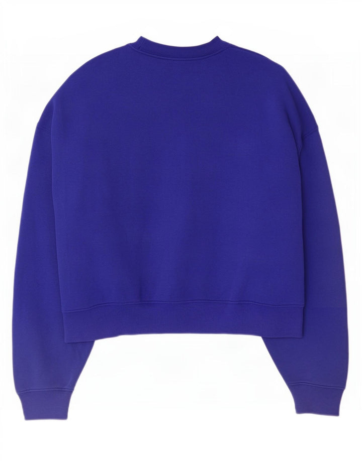Adidas Womens Oversized Sweatshirt Jumper UK 12/14 Medium Blue Cotton