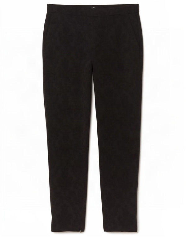 Zara Womens Slim Chino Trousers Medium W28 L28 Black Paisley Cotton