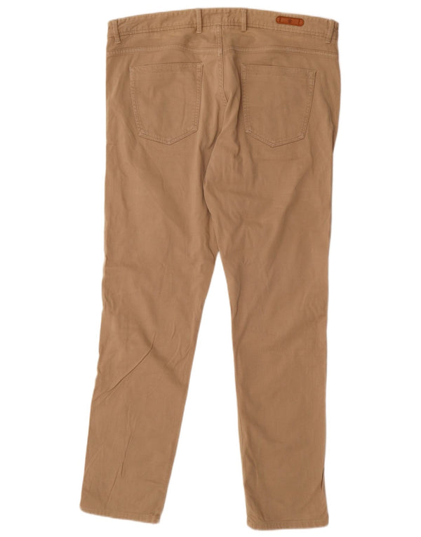 Massimo Dutti Mens Slim Fit Casual Trousers EU 46 XL W36 L32 Beige