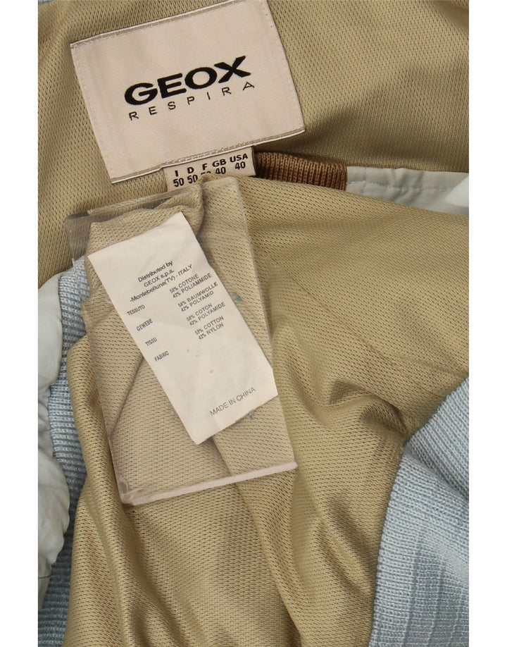 Geox Mens Respira Bomber Jacket UK 40 Large Blue Cotton