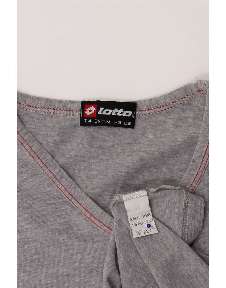 Lotto Womens T-Shirt Top UK 12 Medium Grey Cotton