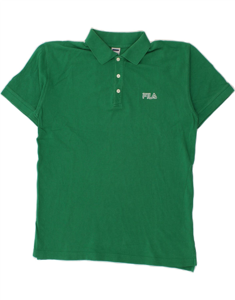 FILA Mens Polo Shirt IT 52 Large Green Cotton Vintage Fila and Second-Hand Fila from Messina Hembry 