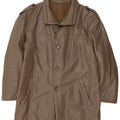 Vintage Mens Military Leather Jacket IT 52 XL Brown