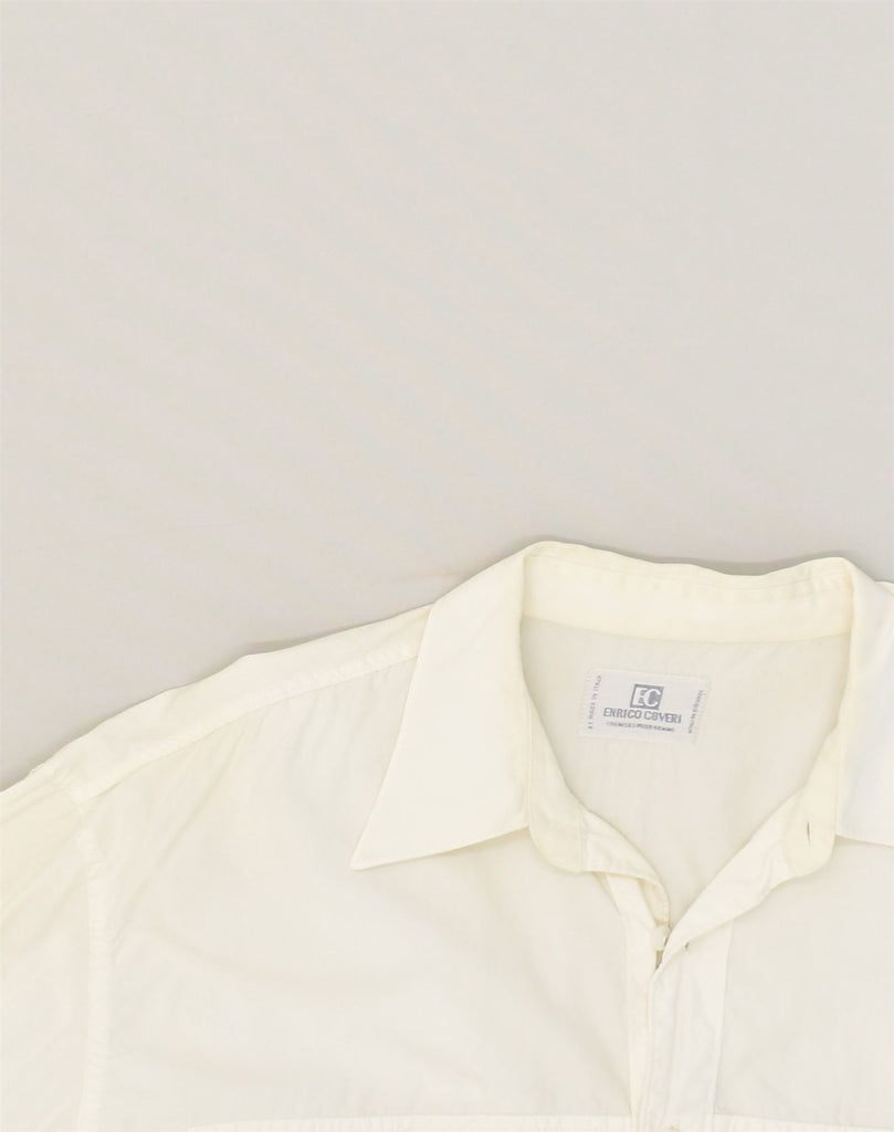 ENRICO COVERI Mens Shirt Medium Beige | Vintage Enrico Coveri | Thrift | Second-Hand Enrico Coveri | Used Clothing | Messina Hembry 