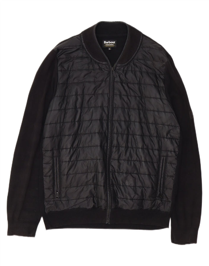 BARBOUR Mens Tracksuit Top Jacket XL Black Cotton