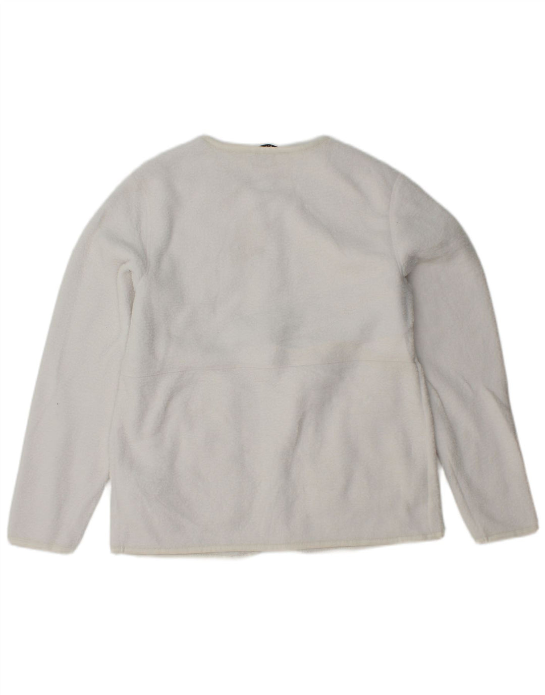 MARKS & SPENCER Womens Fleece Jacket UK 10 Small White Polyester