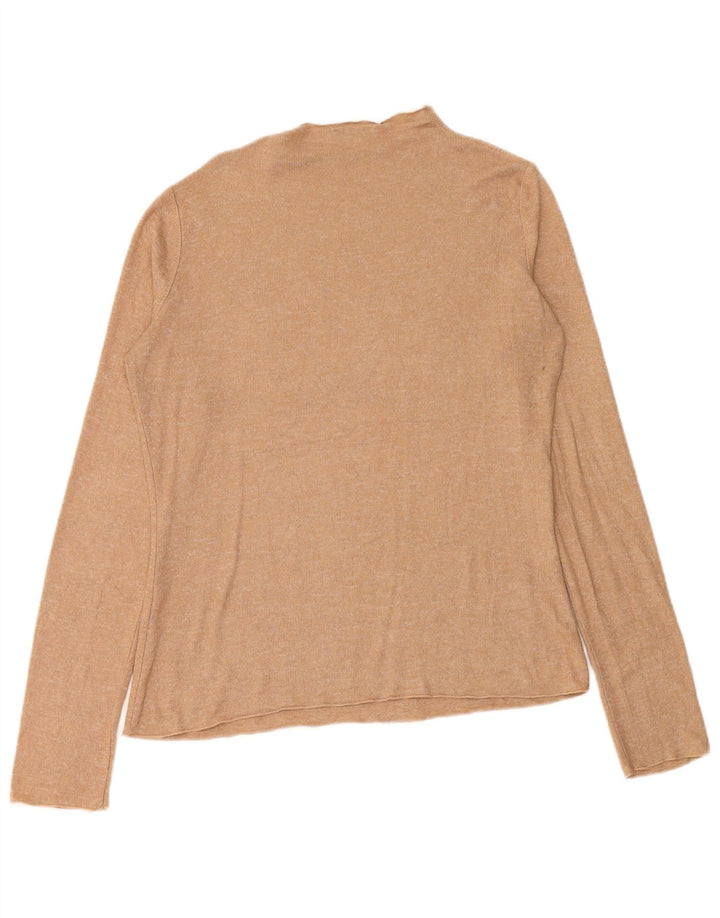 Zara Womens Top Long Sleeve UK 16 Large Beige