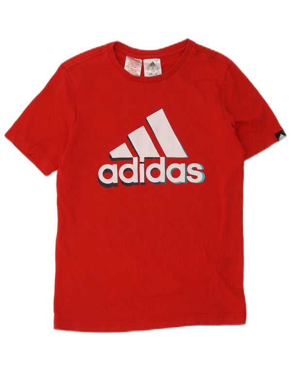 Adidas Boys Graphic T-Shirt Top 11-12 Years Red Cotton