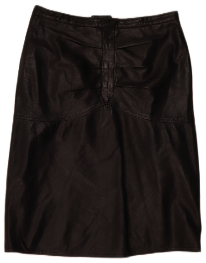 Vintage Womens Leather Skirt IT 46 Large W32  Black