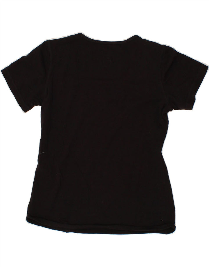 CHAMPION Womens Graphic T-Shirt Top UK 12 Medium Black Vintage Champion and Second-Hand Champion from Messina Hembry 
