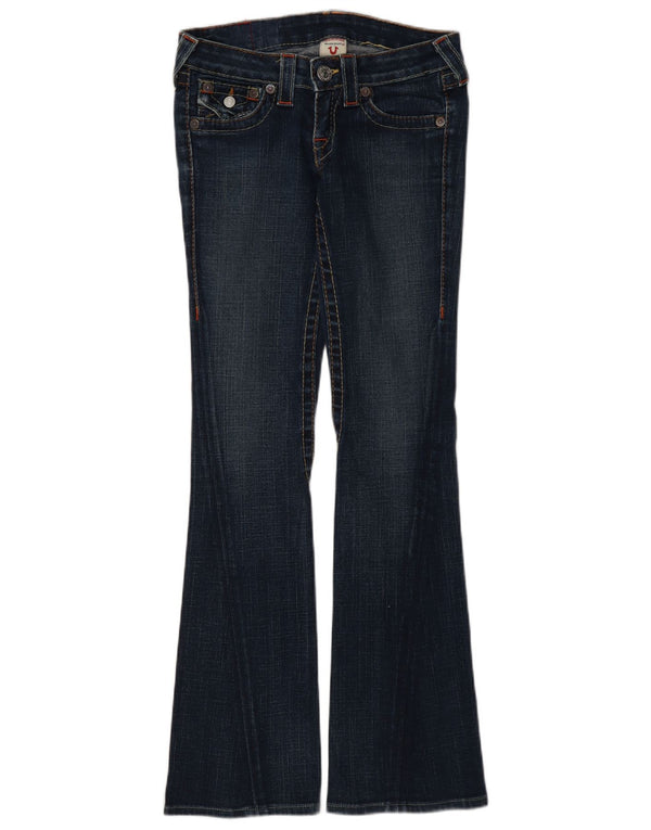 True Religion Womens Low Waist Flared Jeans W25 L31 Blue Cotton