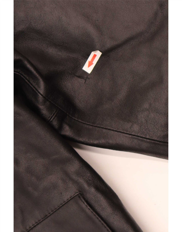 Vintage Mens Leather Jacket IT 54 2XL Black Leather