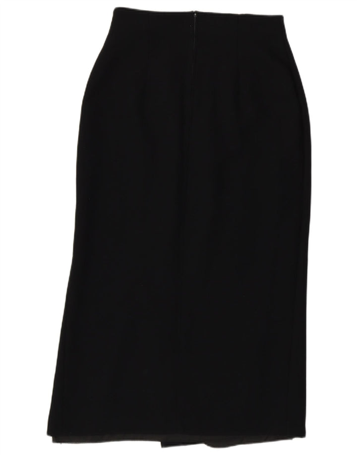 St. Bernard Womens Midi Skirt UK 12 Medium W26 Black Polyester
