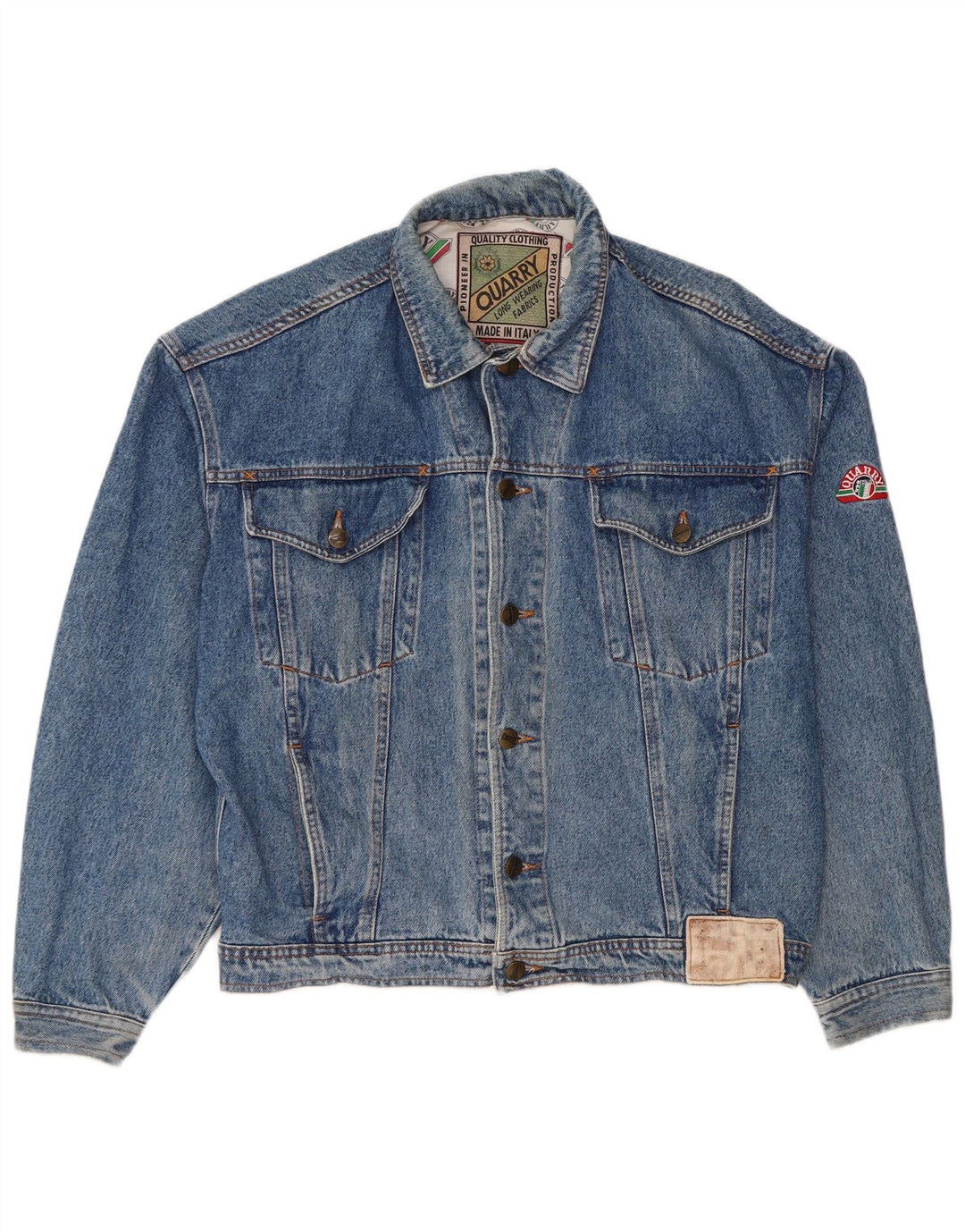Quarry Mens Denim Jacket UK 42 XL Blue