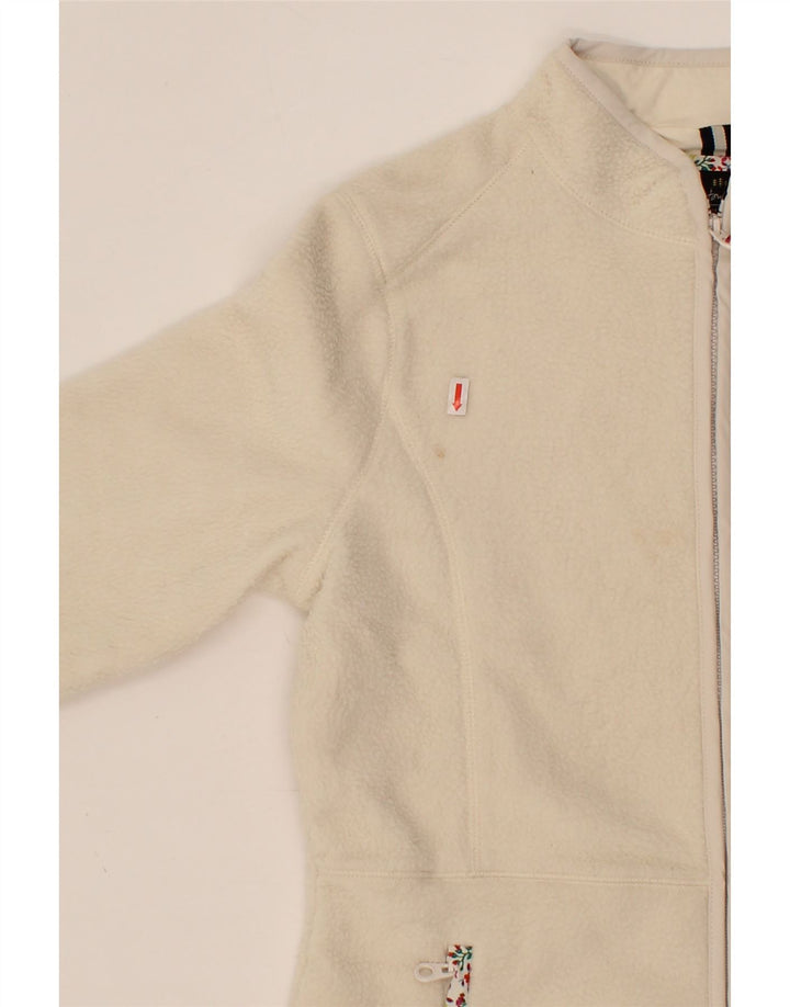 JOULES Womens Fleece Jacket UK 10 Small Off White Polyester Vintage Joules and Second-Hand Joules from Messina Hembry 