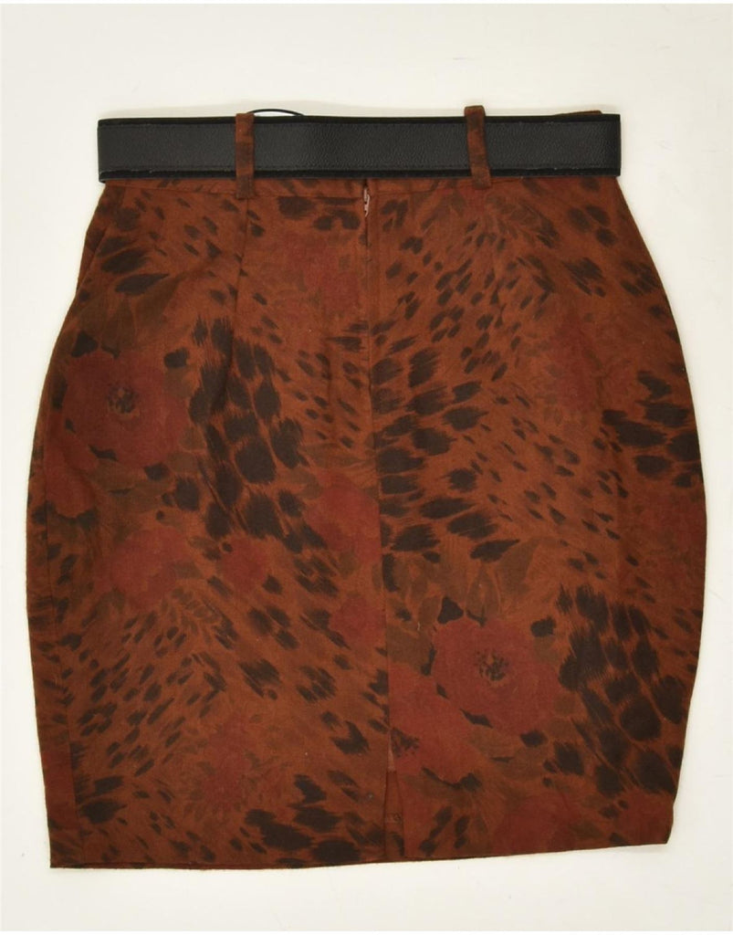 VINTAGE Womens Bubble Skirt IT 42 Medium W26  Brown Floral Viscose | Vintage Vintage | Thrift | Second-Hand Vintage | Used Clothing | Messina Hembry 