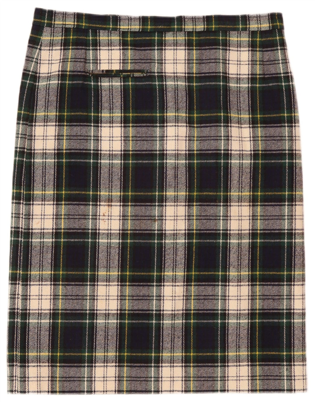 VINTAGE Womens Straight Skirt W36 XL Navy Blue Check